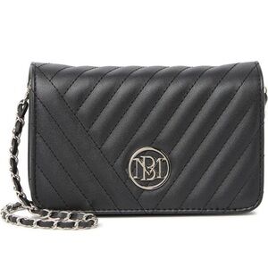 Badgley Mischka Quilted Flap Crossbody Mini Camera Bag w/ Silver Hardware NWOT